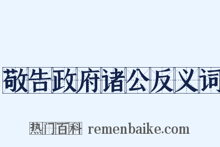 敬告政府诸公反义词是什么意思的图片